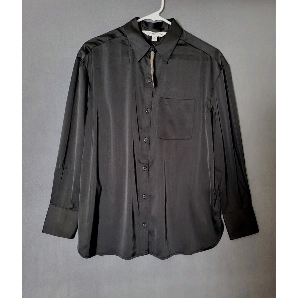 The Drop Women's Logan Oversized Drop-Shoulder Shine Shirt XSMALL